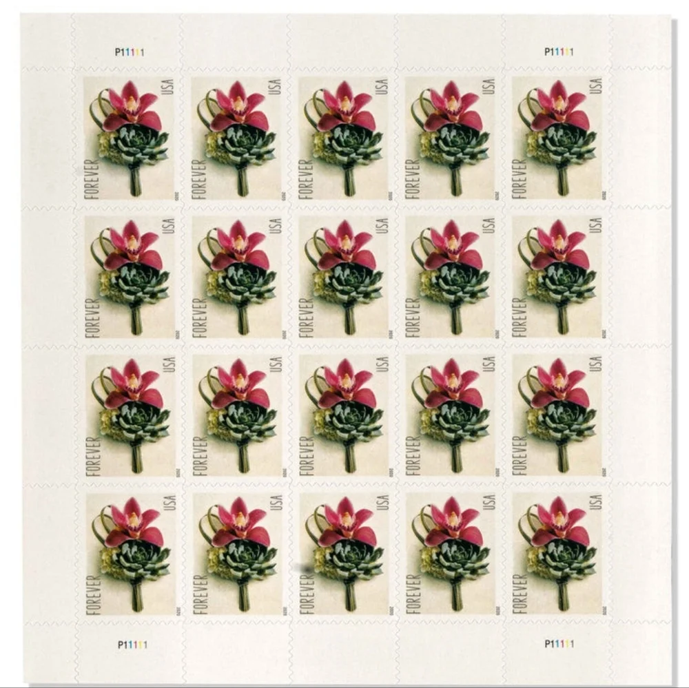 100 USPS‎ Contemporary Boutonniere Wedding 2020 Forever First Class Postage Mail